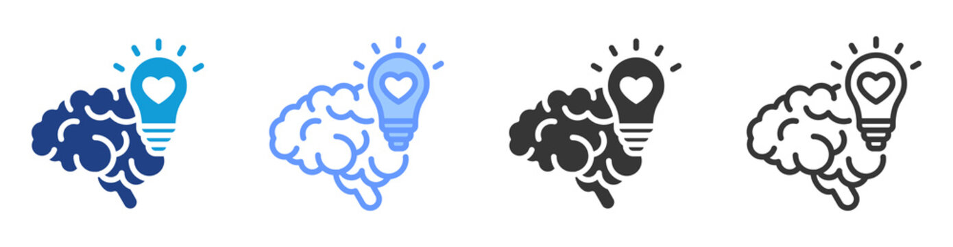 Emotional Intelligence icon set multiple style collection