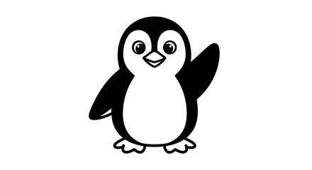 Adorable Cartoon Penguin Illustration. © Margo