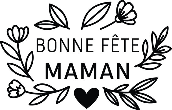 Heartfelt mother's day wishes bonne f te maman with floral design