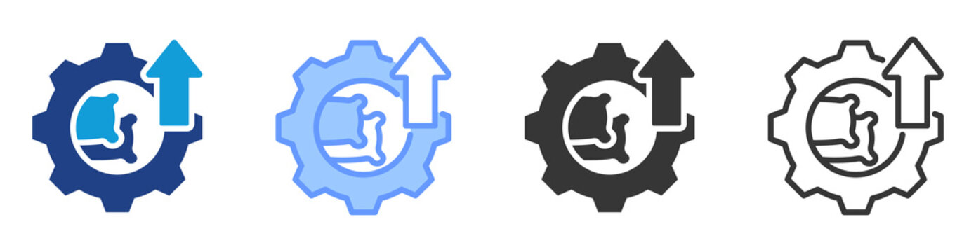 Material Efficiency icon set multiple style collection
