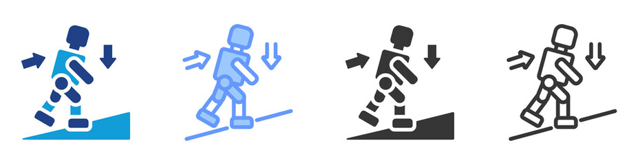 Dynamic Stability icon set multiple style collection