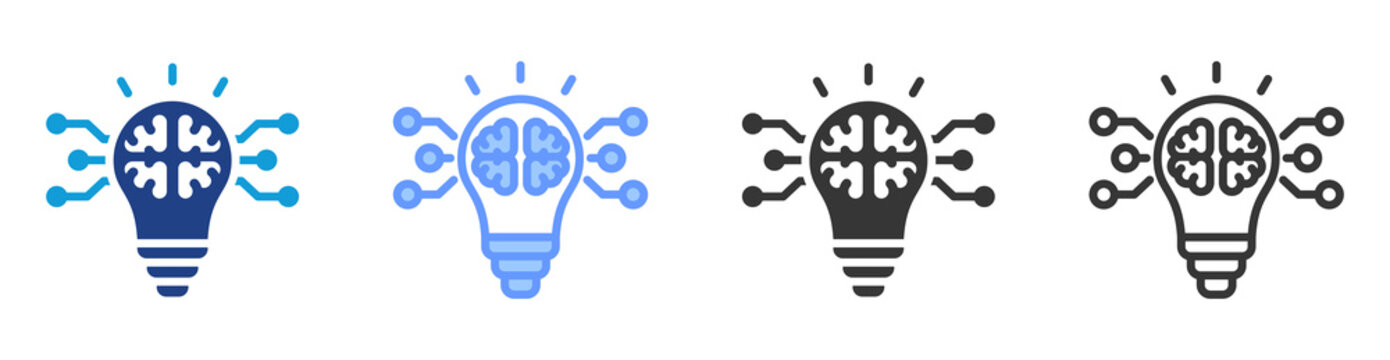 Reinforcement Learning icon set multiple style collection