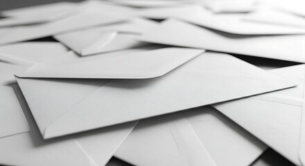 Pile of white envelopes stacked together