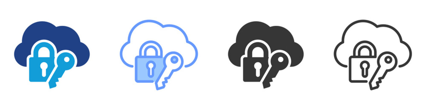 Single Sign On icon set multiple style collection