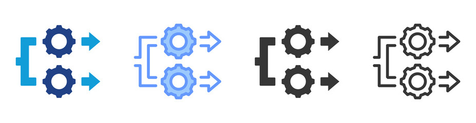 Concurrent Process icon set multiple style collection