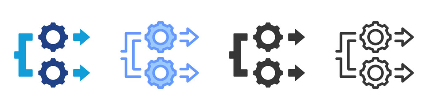 Concurrent Process icon set multiple style collection