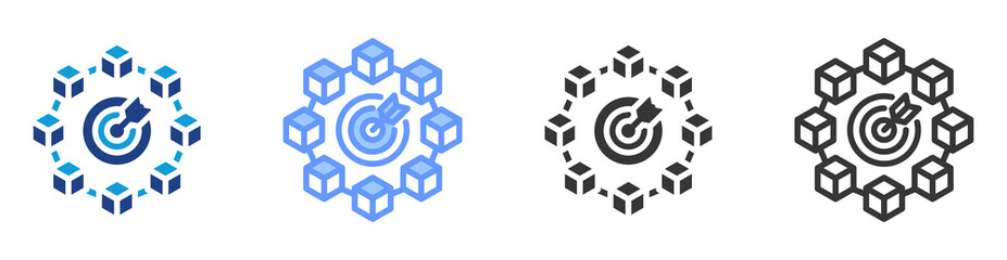 Modular Challenges icon set multiple style collection