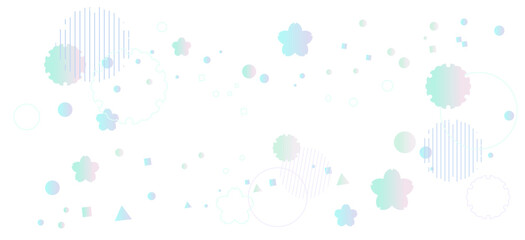 春をイメージしたカラフルな幾何学模様の背景イラスト　ジオメトリック　メンフィス