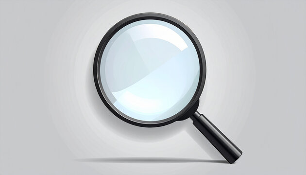 Magnifying glass icon illustration over white background with copy space