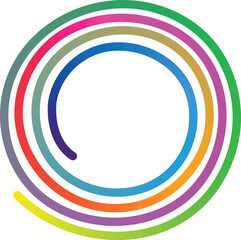 Obraz premium Colorful circular spiral lines abstract background, vibrant rainbow round curve design, modern minimal artistic pattern for creative wallpaper