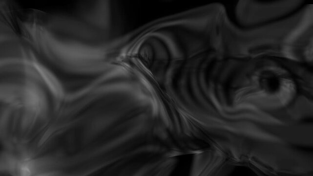 Abstract Dark Fluid Motion Background with Wispy Smoke Patterns and Silk-Like Monochrome Texture