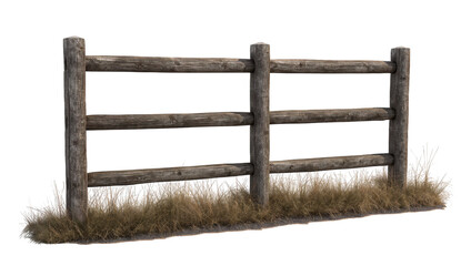 Obraz premium Rustic wooden fence gate in grassy field