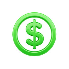 Fototapeta premium Neon green dollar sign icon