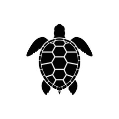 Obraz premium Black silhouette of a turtle.