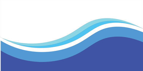Fototapeta premium Abstract Blue and Cyan Wavy Background with Elegant Fluid Curves and White Copy Space eps 10