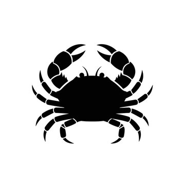 Black Crab Silhouette Side View Closeup.