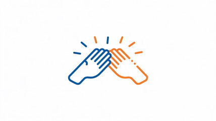 Fototapeta premium A minimalist logo design featuring two hands in a stylized form