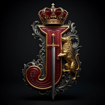 letra J, espada, chapas, firmar, s&iacute;mbolo, dorada, soviet, divisa, escudo, rusia, medalla, fallo, arte, antique, corona, metal, uni&oacute;n sovi&eacute;tica, decoraciones, estrella, cresta, historia, vector, objeto