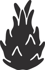 Fototapeta premium Black Silhouette Icon of a Dragon Fruit with Pitaya with Fruit with Food Icon with Silhouette