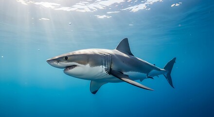Obraz premium A Great White Shark (Carcharodon carcharias).