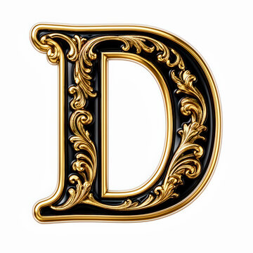 letra D, caracter, dorada, marco, adorno, decoraciones, designio, arte, vector, antique, floral, ilustraci&oacute;n, metal, antig&uuml;edad, flor, elemento, viejo, decoraci&oacute;n, barroco, estilo, con textura, remoli