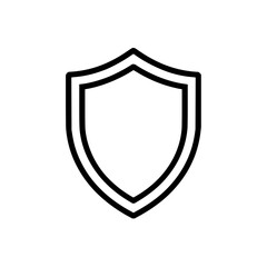 Black Shield Icon on White Background