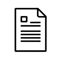 Document Icon with Lines on White Background