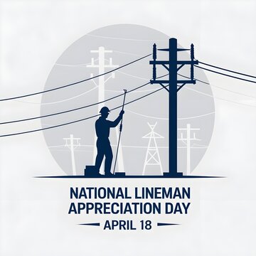 National Lineman Appreciation Day Minimalist Vector Illustration