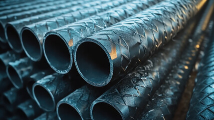 Obraz premium Flat steel pipe product group square pipe Construction steel