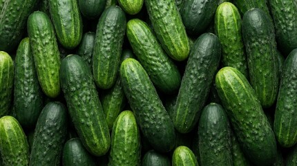 Cucumber Texture &ndash; Fresh Green Cucumbers &ndash; Organic Vegetable Food Background for Farm Produce Design, Healthy Cooking Concept, Grocery Packaging, Macro Close Up