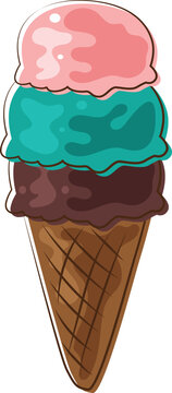 ice cream food handmade doodle logo