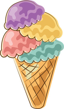 ice cream scoop doodle marker handmade