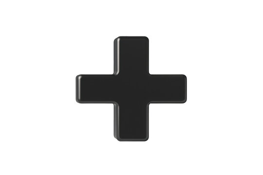 Black 3d plus symbol adding value, positive growth, mathematical operations, healthcare, and new possibilities