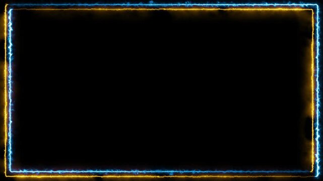 Double laser border gold and blue glow energy light moving around