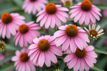 Fototapeta premium A bunch of purple flowers that are in the grass_1
