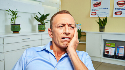 Fototapeta premium senior man with teeth pain