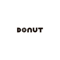 Text, "DONUT", outline geometric symbol simple logo vector