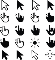 Obraz premium Collection of various computer mouse cursor icons in different styles and states