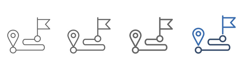  outline icon set route with location and destination design © tulabi
