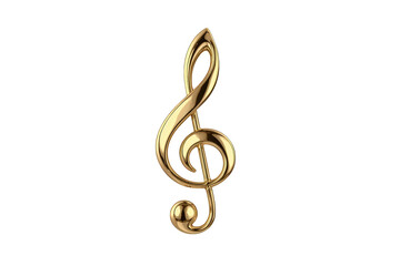 Obraz premium Golden treble clef creating elegant music notes and melody, a shiny musical symbol for creativity and performance, transparent background