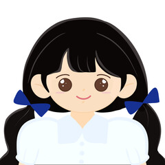 Obraz premium Girl student with white shirt