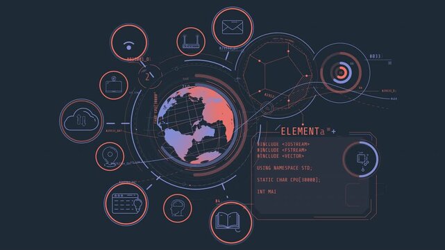 Global digital network with data processing and coding systems