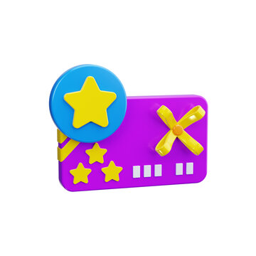 loyalty card 3d render icons