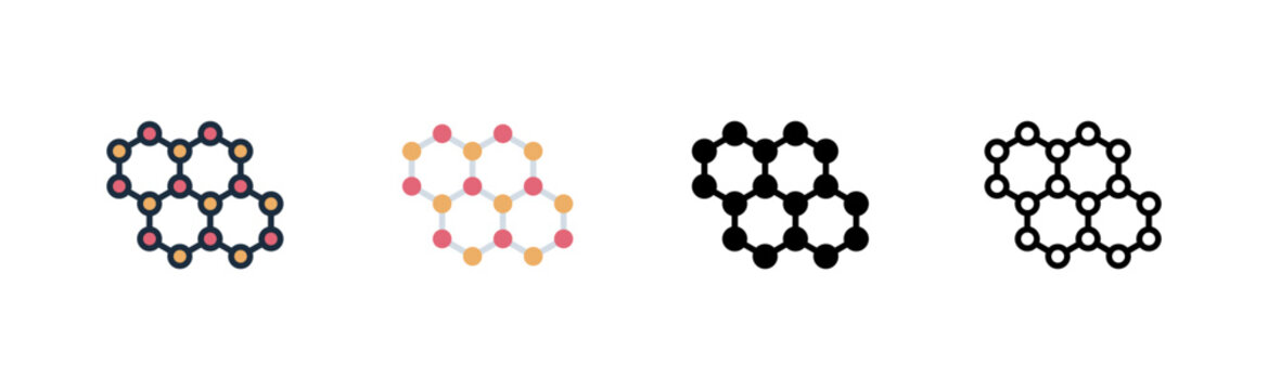 nano material icon. outline glyph flat filled line style