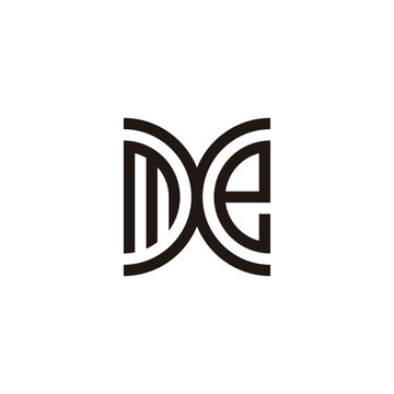 Letter MXe curve geometric symbol simple logo vector