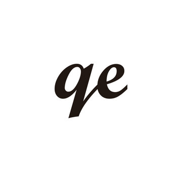 Letter qe connect geometric symbol simple logo vector