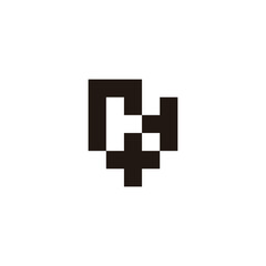 Obraz premium Letter rH plus, square geometric symbol simple logo vector