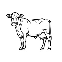 Obraz premium black and white cow