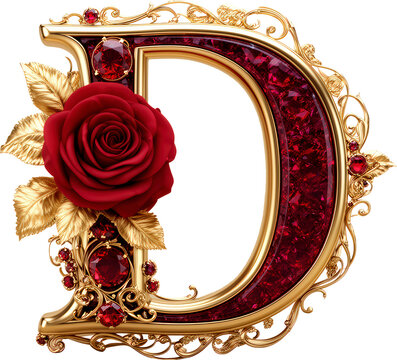 letra D, marco, rosa roja, dorada, antig&uuml;edad, imagen, antique, viejo, foto, decoraciones, arte, arcen, designio, barroco, madera, en blanco, descargar, objeto, retro, muro, fondos de pantalla, museo,