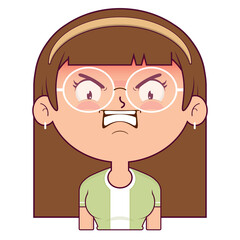 Obraz premium girl angry face cartoon cute